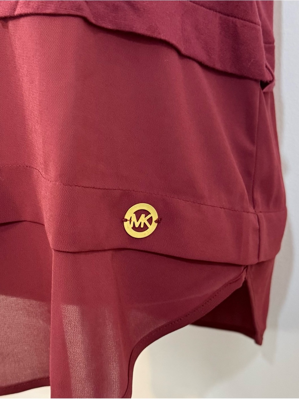 NWT Michael Michael Kors Merlot Layered Sleeveless Blouse Size Medium - Picture 5 of 9
